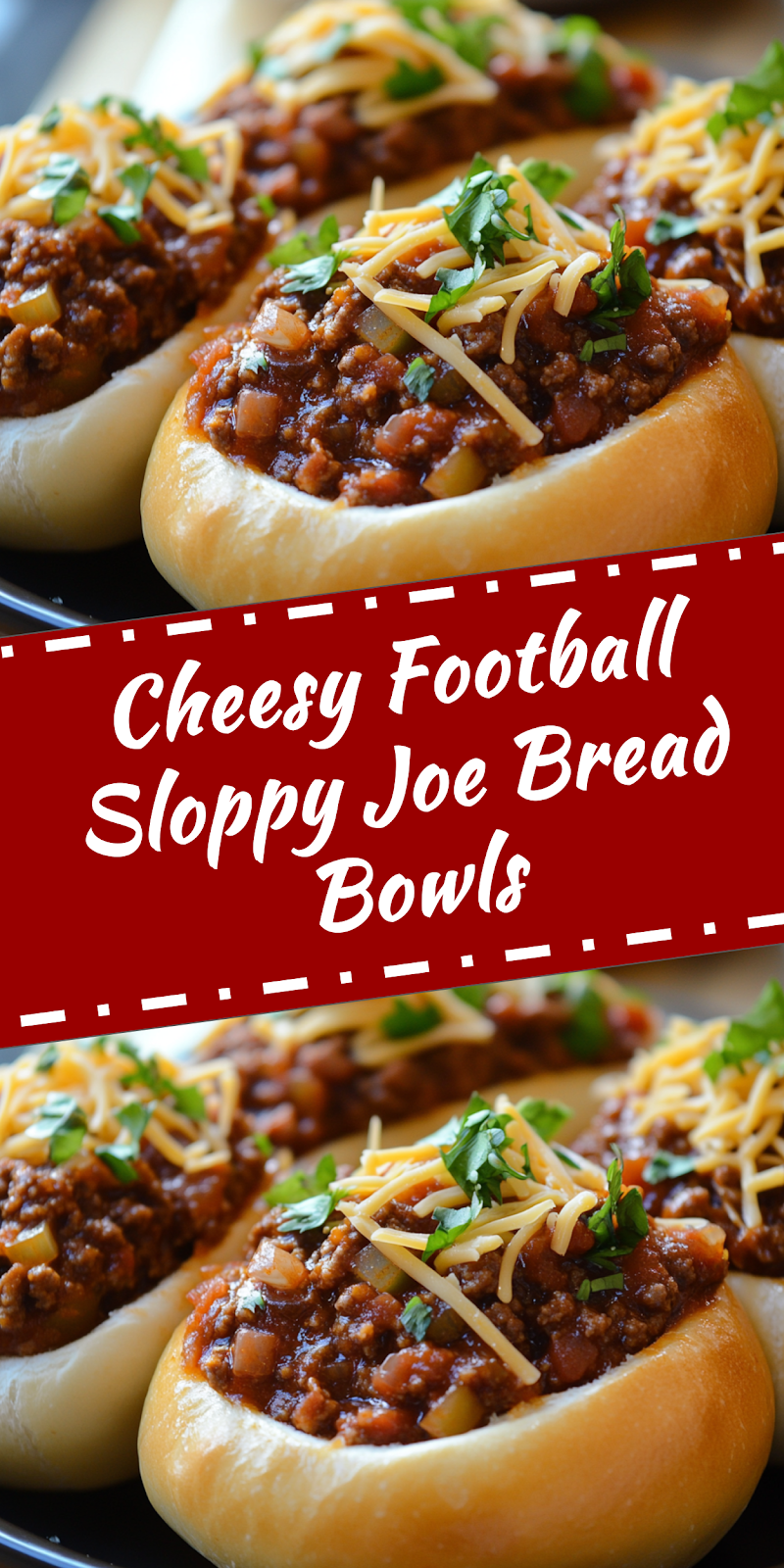 Football Sloppy Joe Bread Bowls