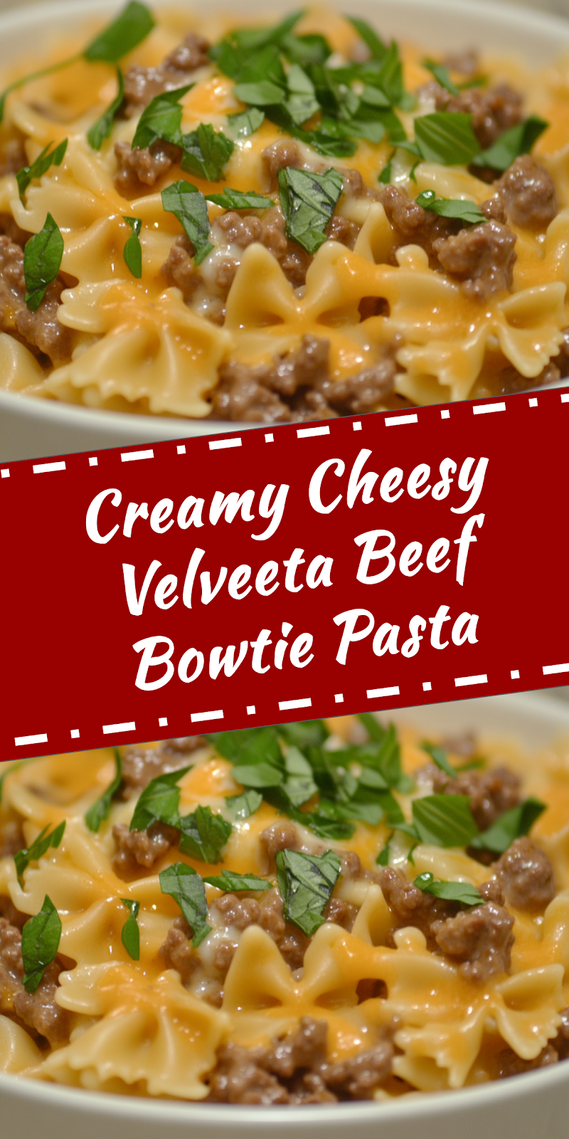 Creamy Velveeta Beef Bowtie Pasta