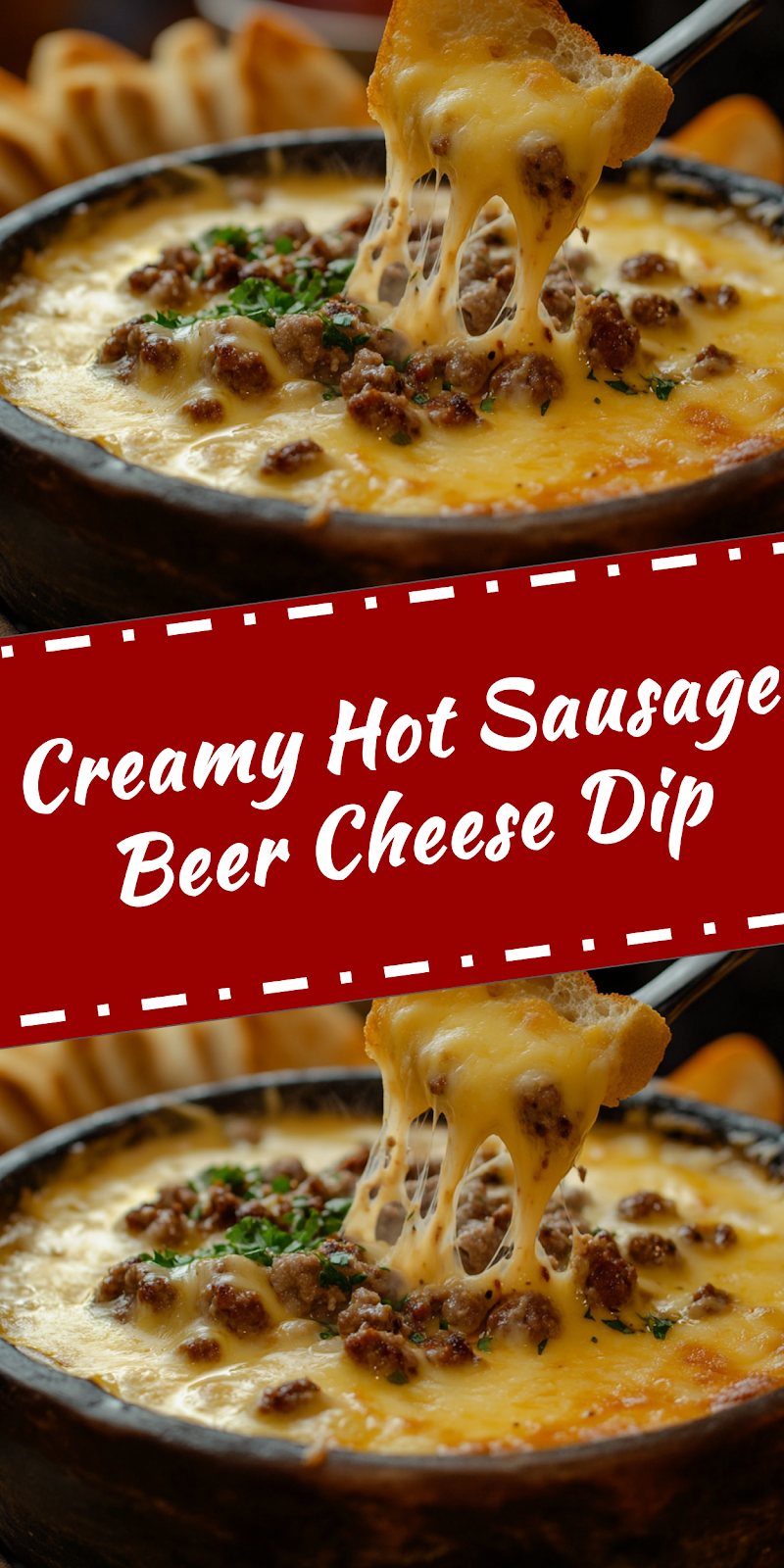Hot Sausage Beer Cheese Dip