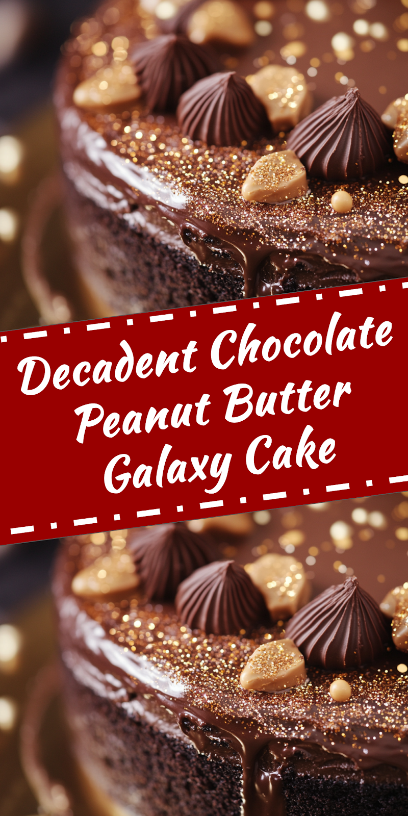 Chocolate Peanut Butter Galaxy Cake