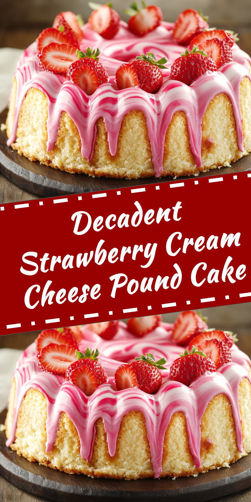 Strawberry Cream Cheese Pound Cake
