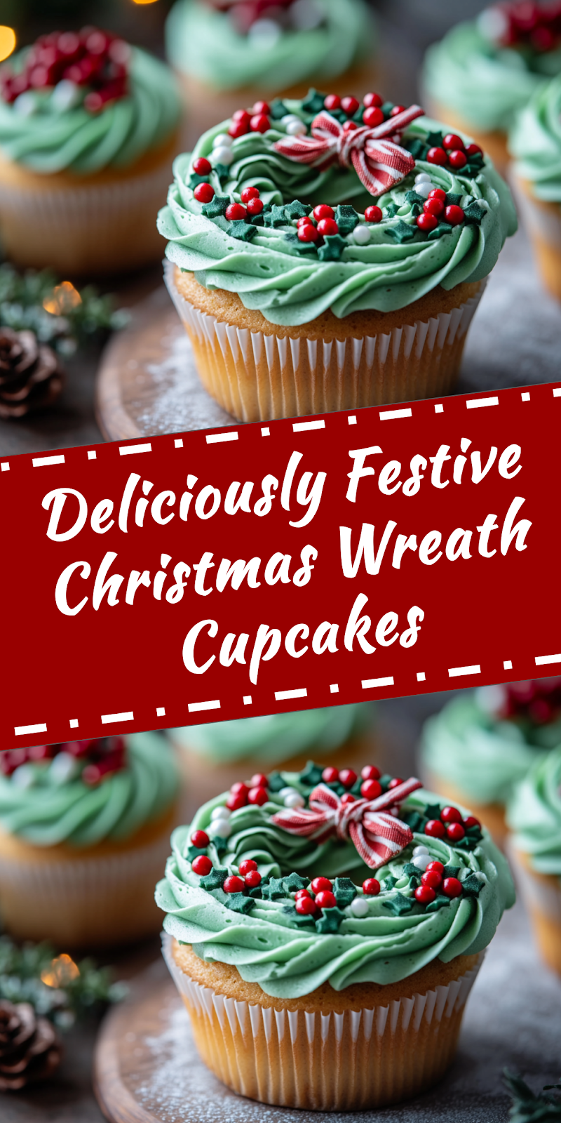 Christmas Wreath Cupcakes
