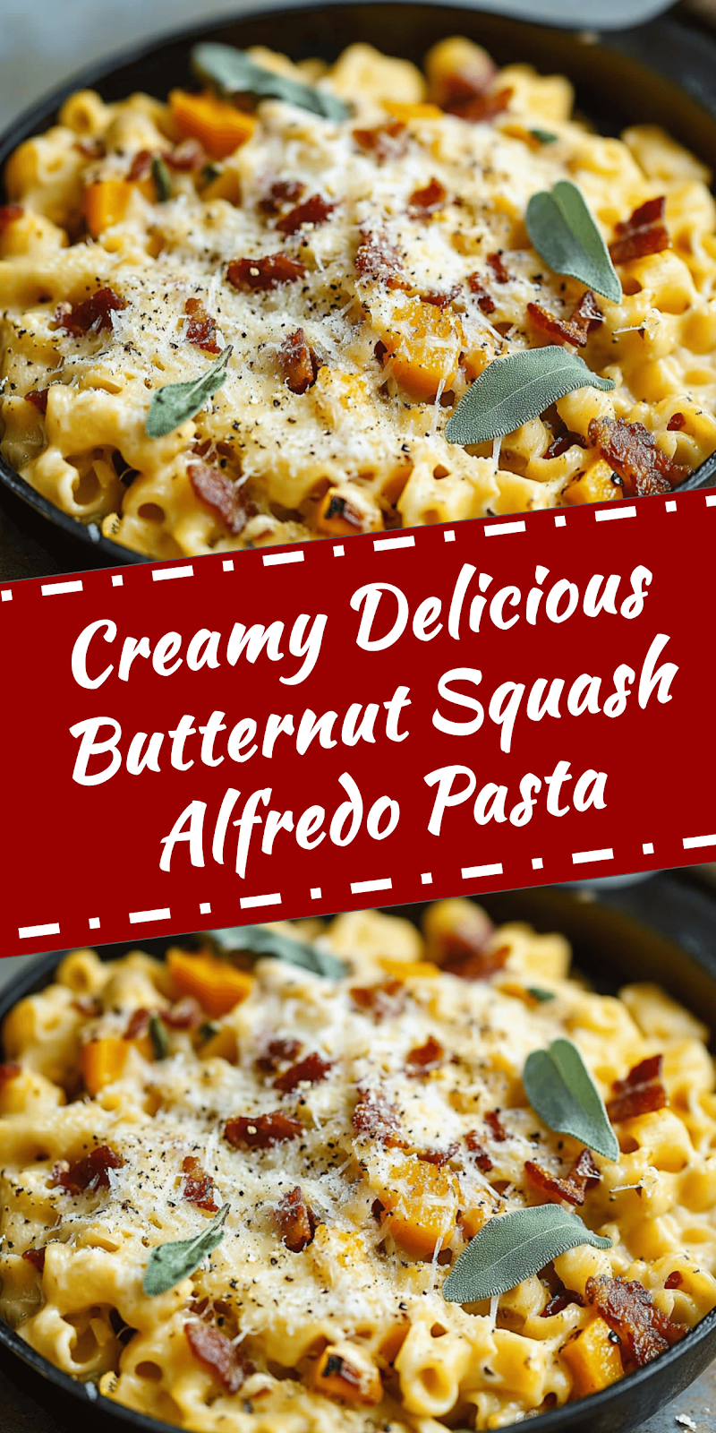 Creamy Butternut Squash Alfredo Pasta Recipe