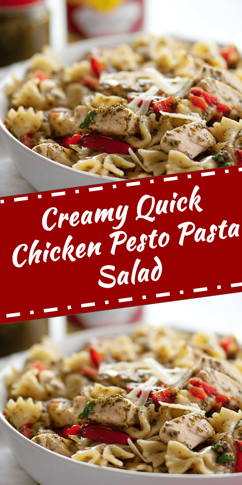 Quick Chicken Pesto Pasta Salad