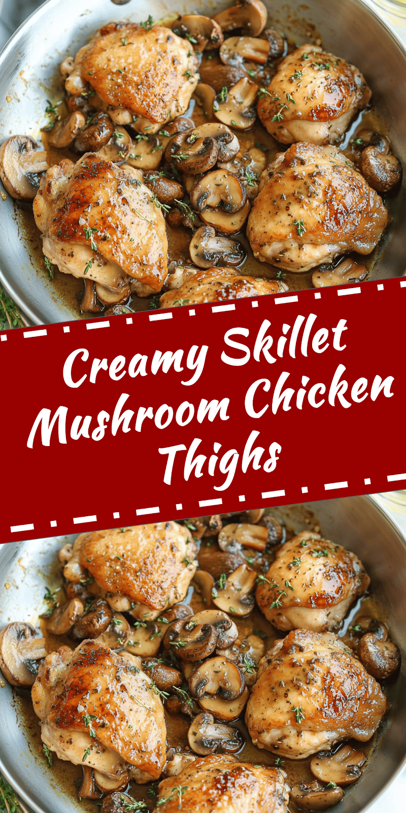 Skillet Mushroom Chicken Thighs Recipe