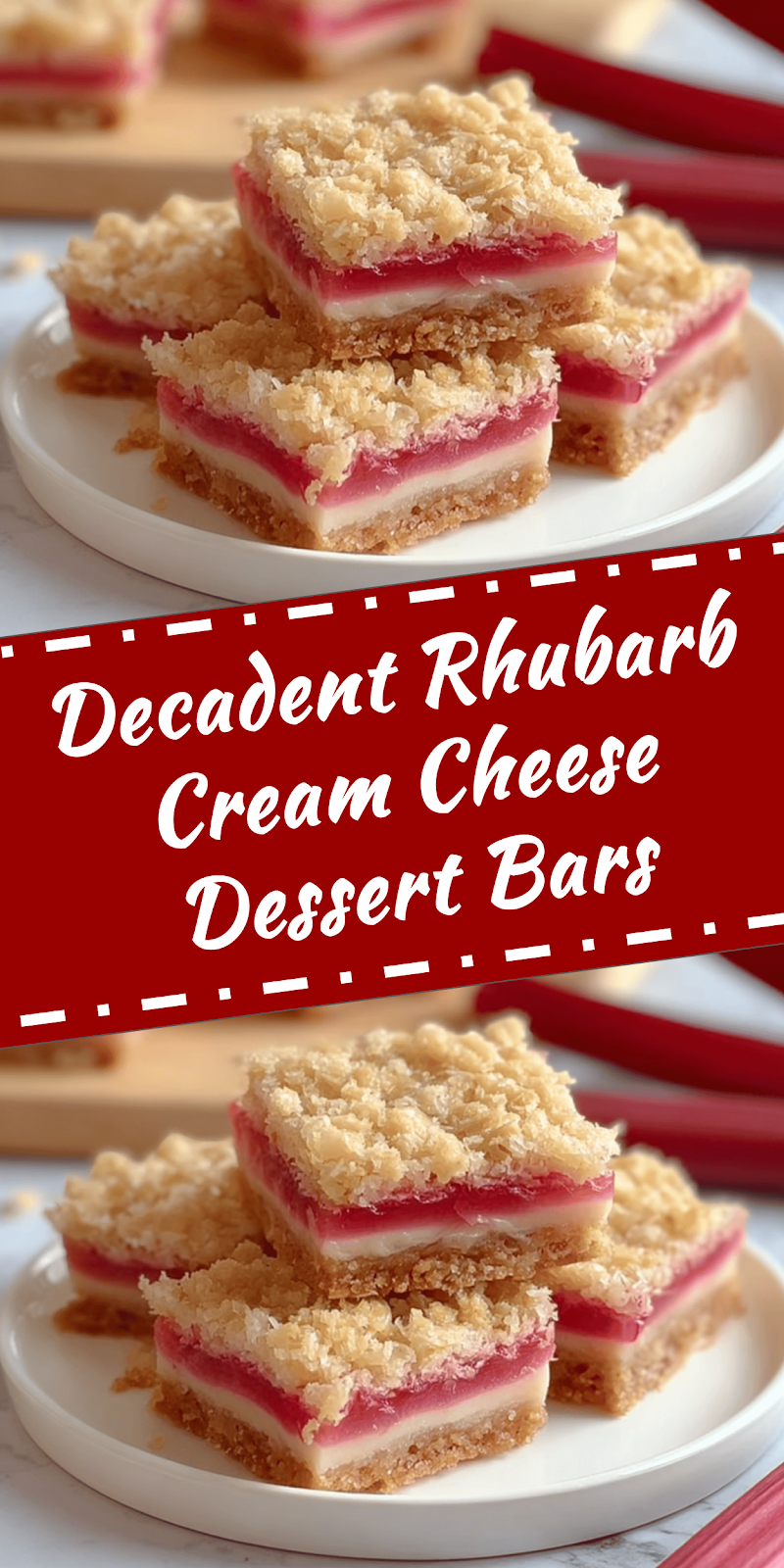 Rhubarb Cream Cheese Dessert Bars