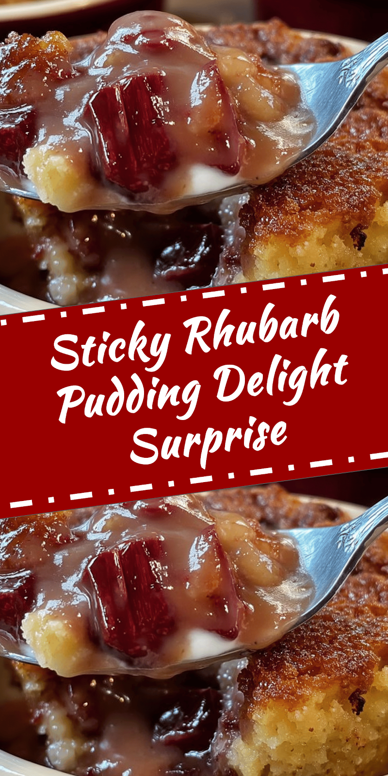Sticky Rhubarb Pudding Delight