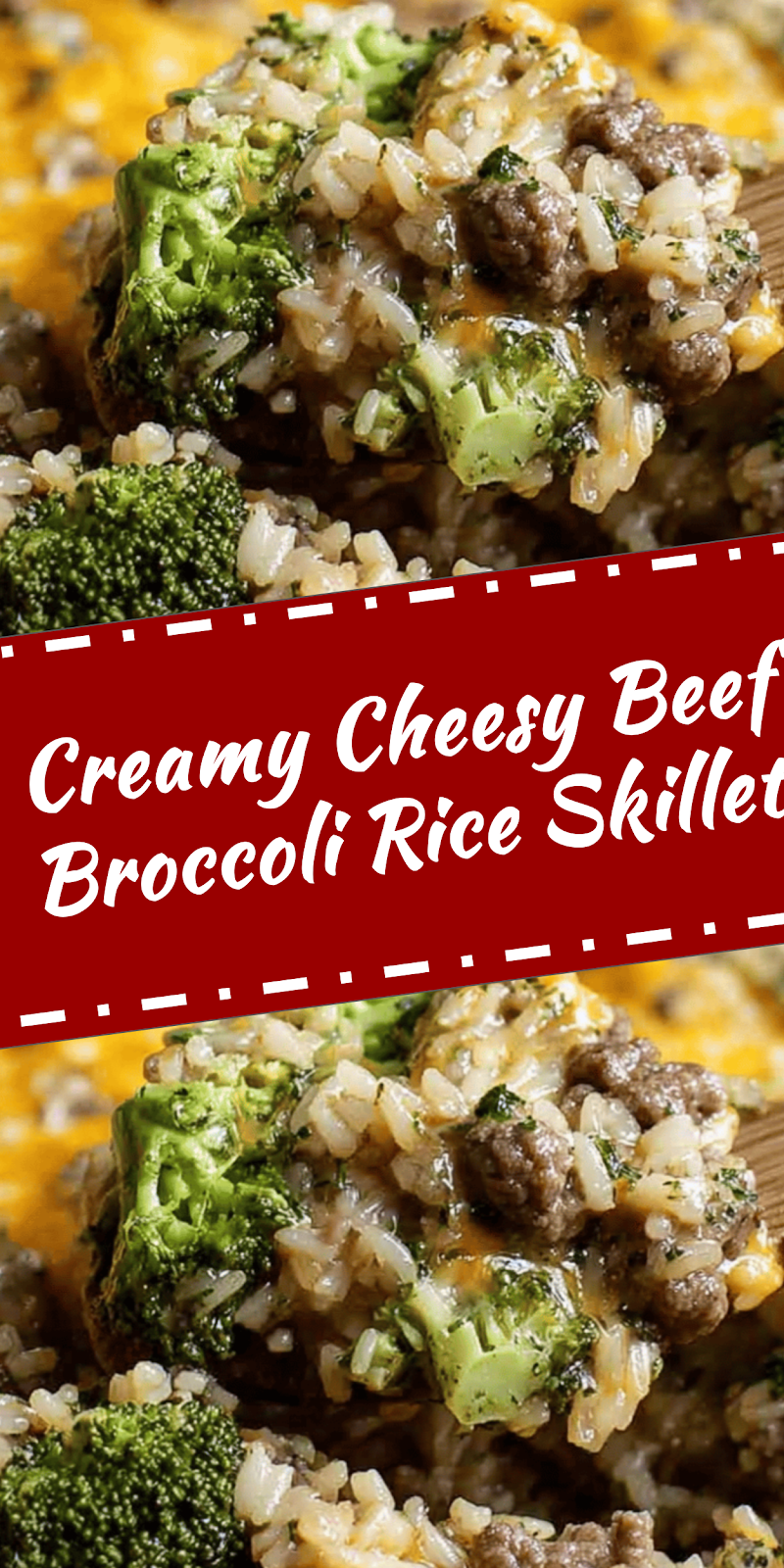 Cheesy Beef Broccoli Rice Skillet Dinner