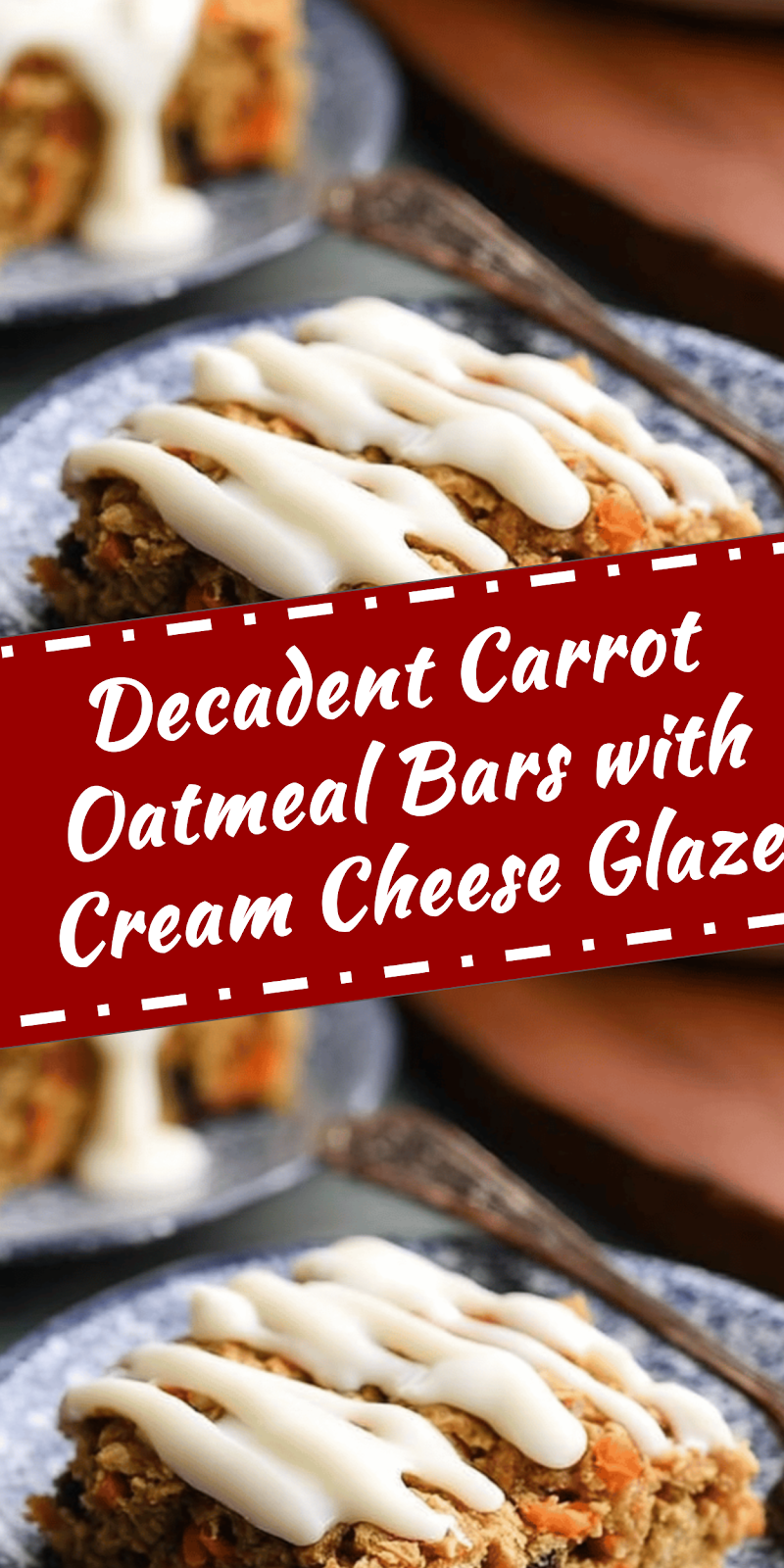 Carrot Oatmeal Bars with Cream Cheese Glaze