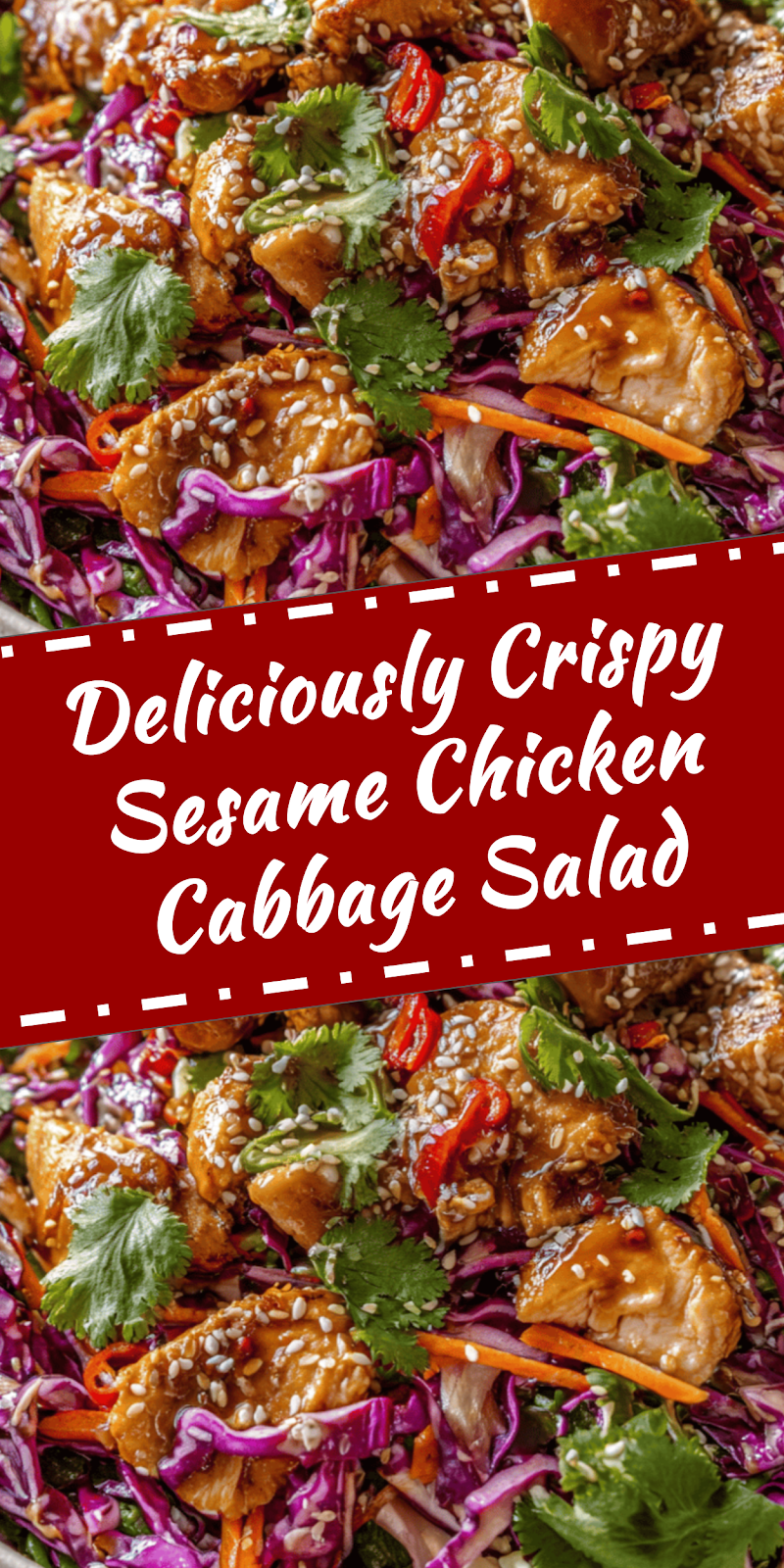 Sesame Chicken Cabbage Crunch Salad for Healthy Meals