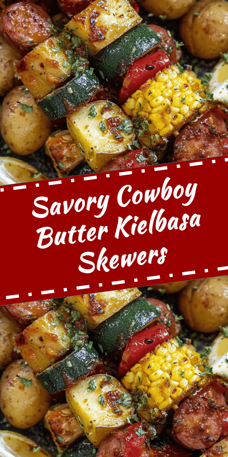 Cowboy Butter Kielbasa Potato Grill Skewers