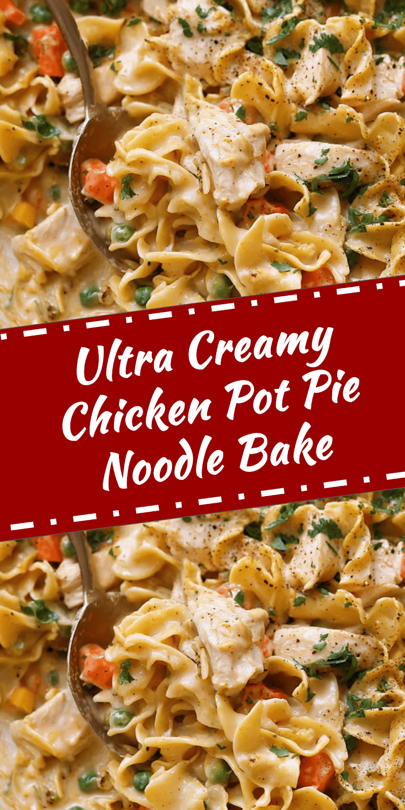 Creamy Chicken Pot Pie Noodle Bake